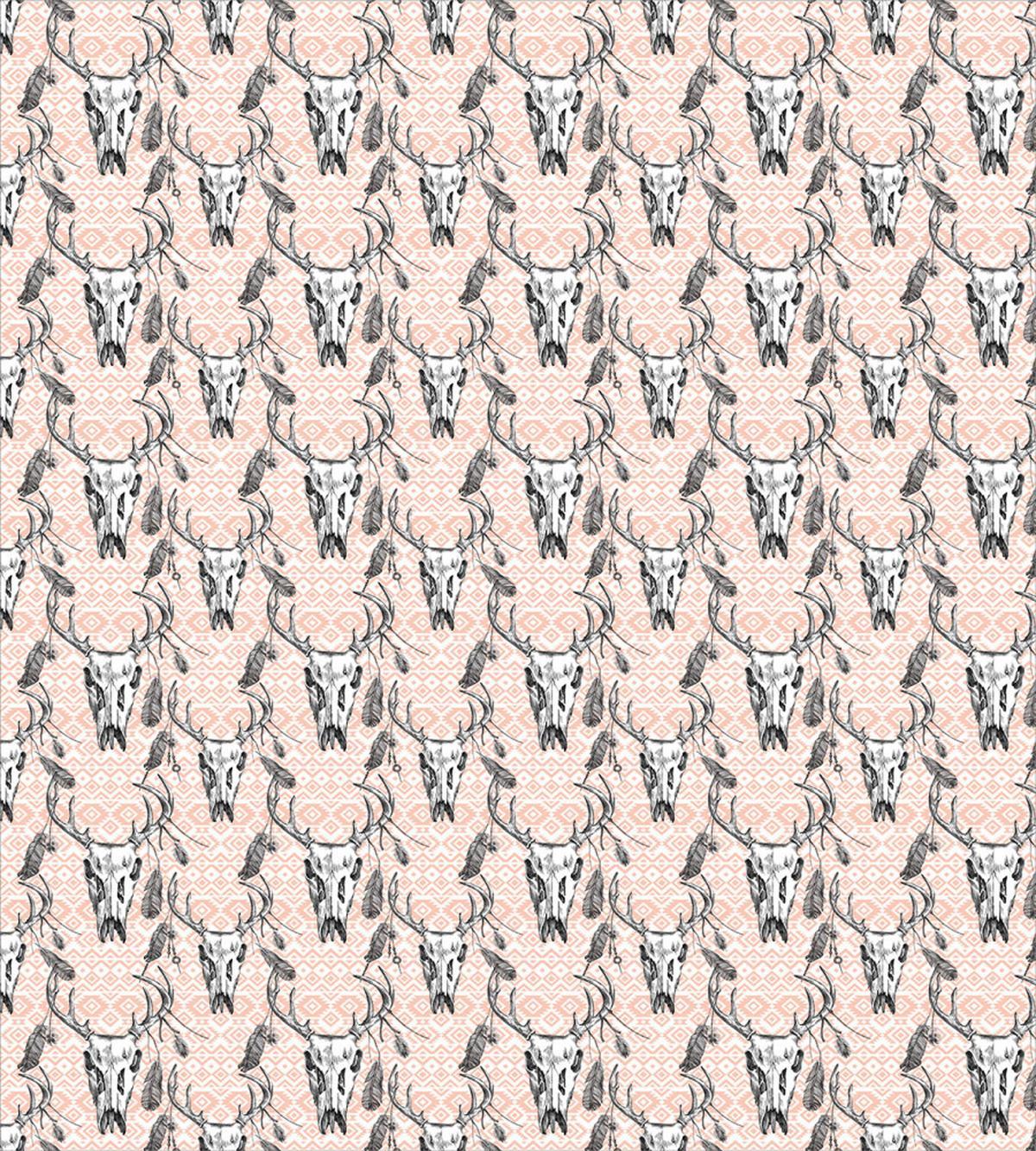 Deer Skull Feathers Motifs — Pattern