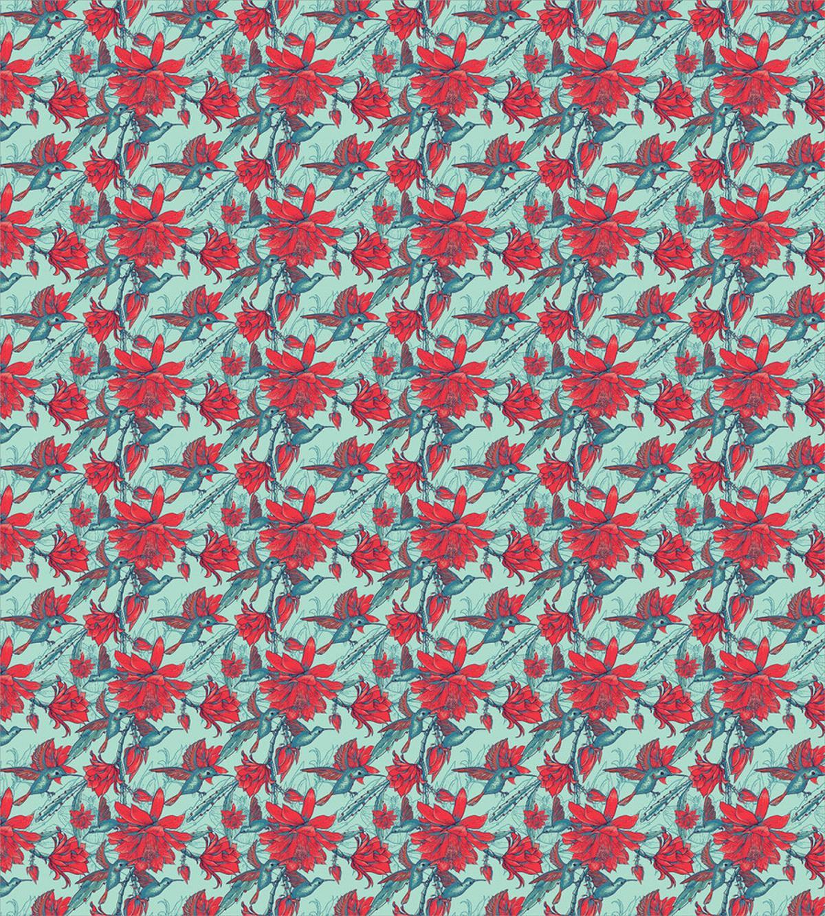 Animals and Flower Branches — Pattern