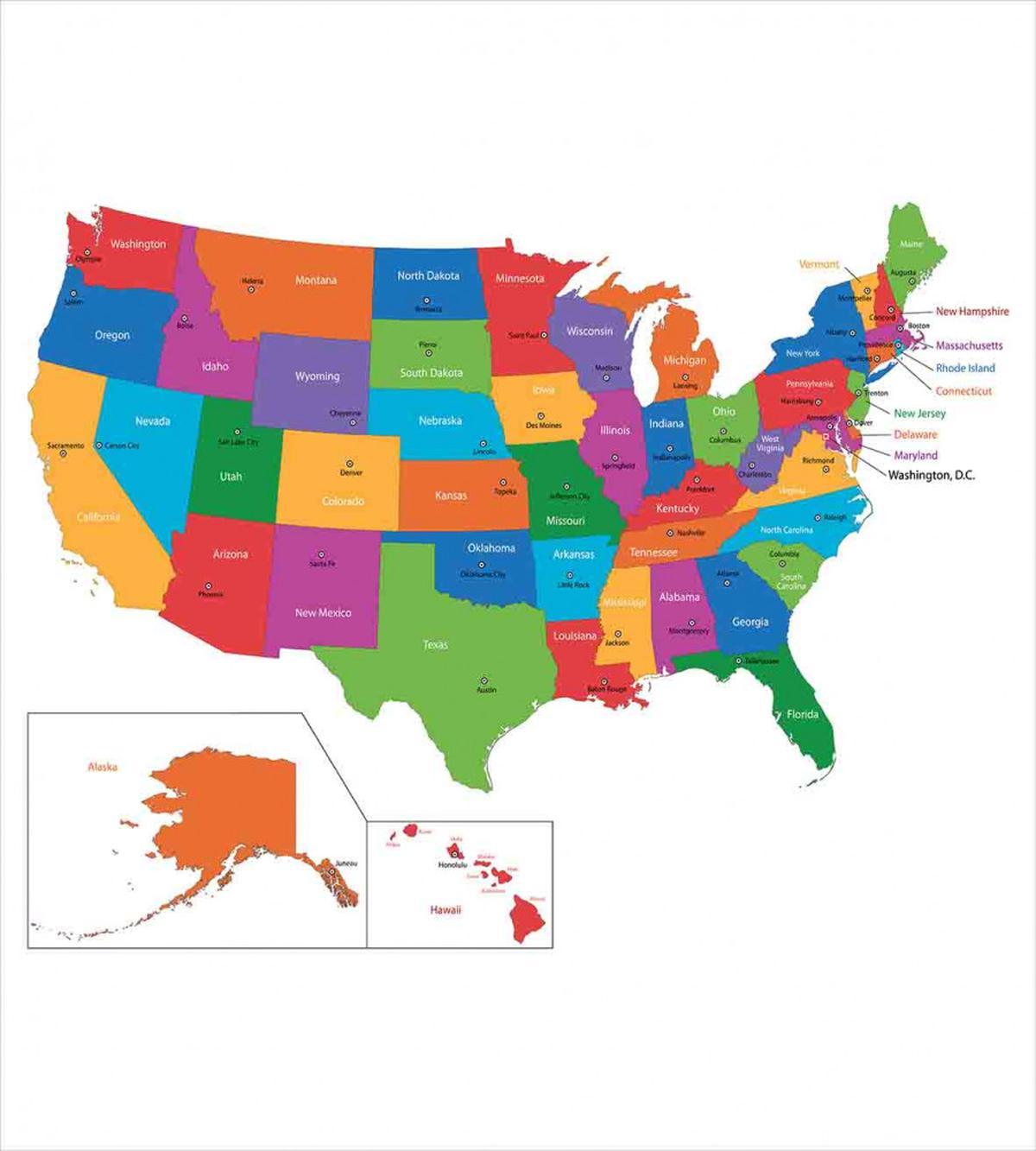 USA Map with States — Pattern