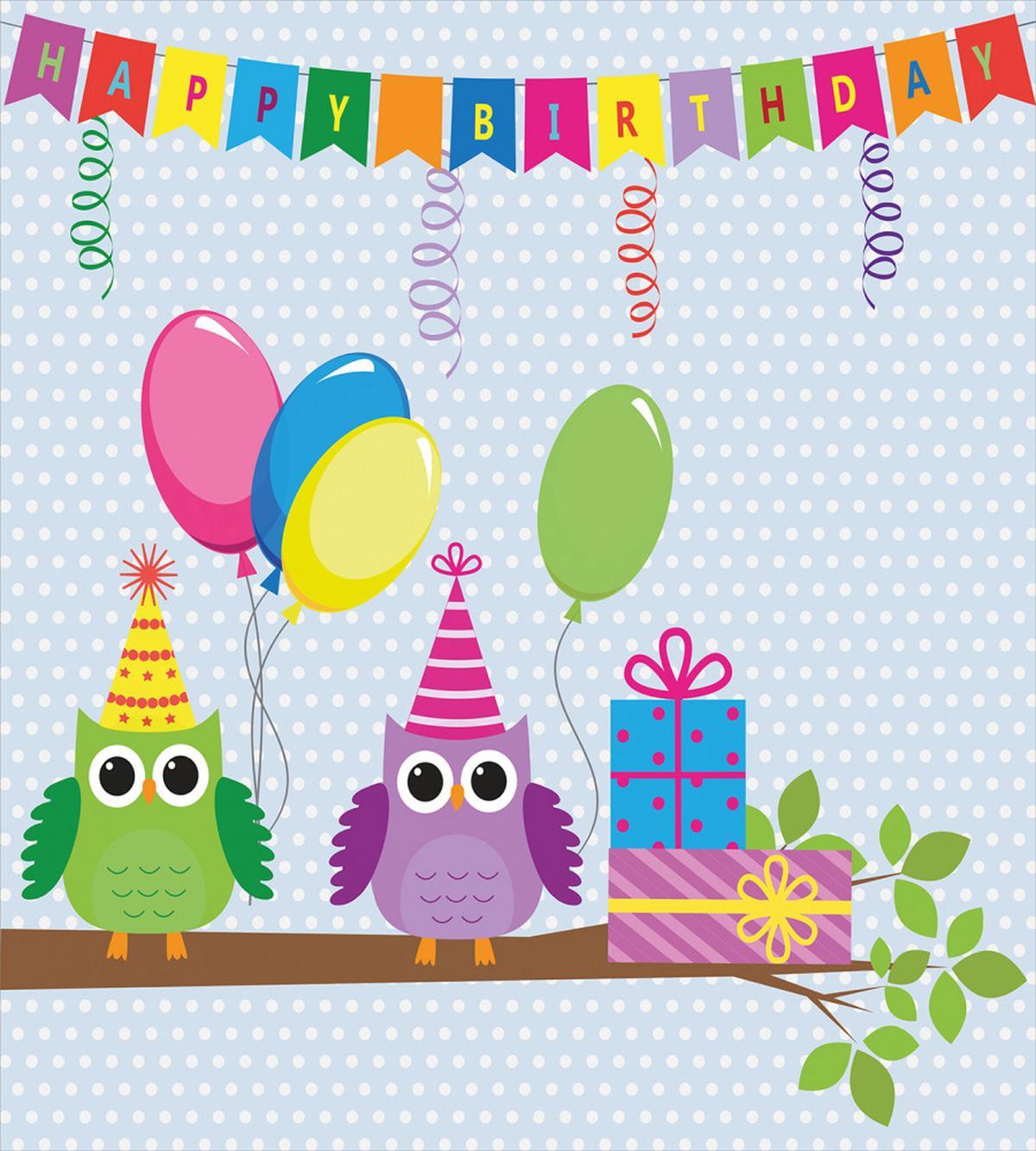 Cartoon Owl at Party — Pattern