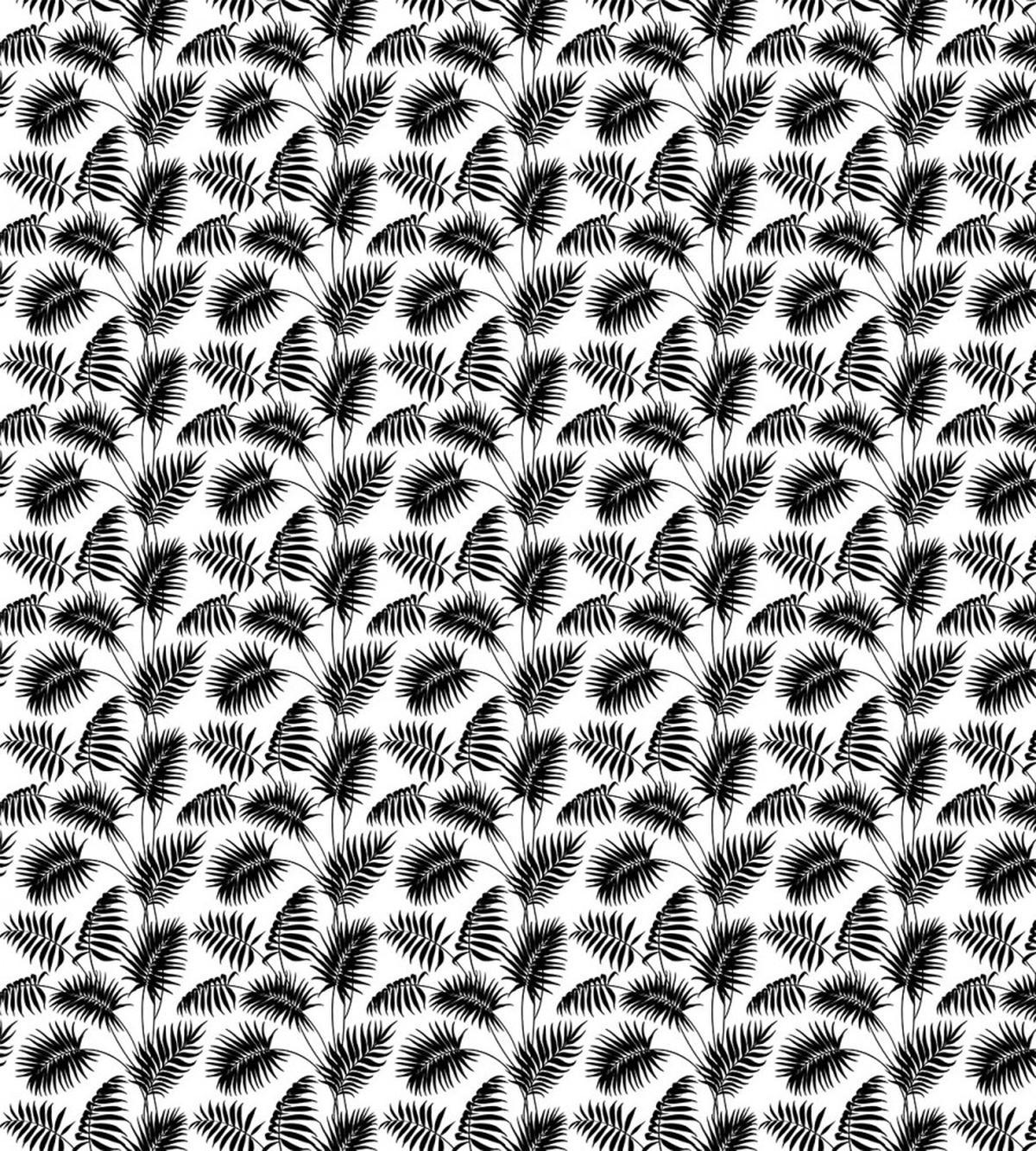 Retro Monochrome Foliage Art — Pattern