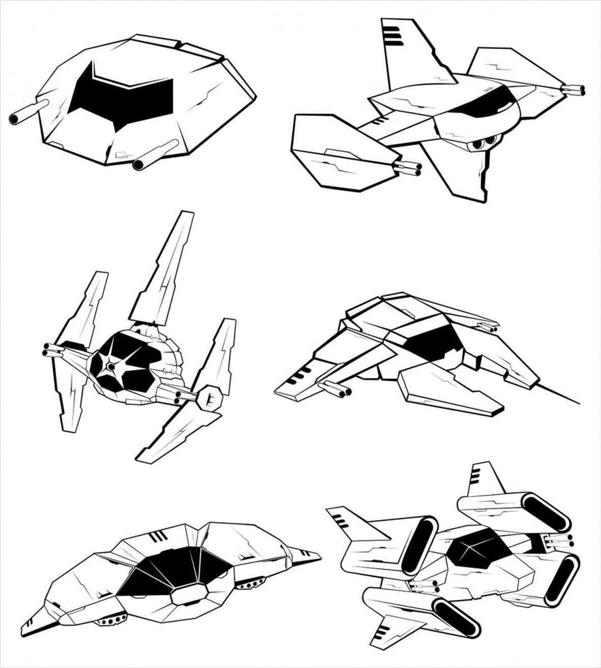 Futuristic Spaceship — Pattern