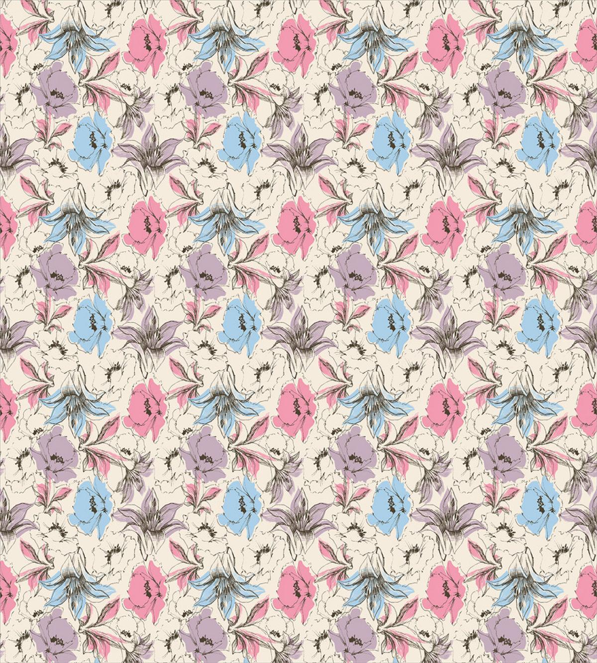 Lily and Poppies Sketch — Pattern
