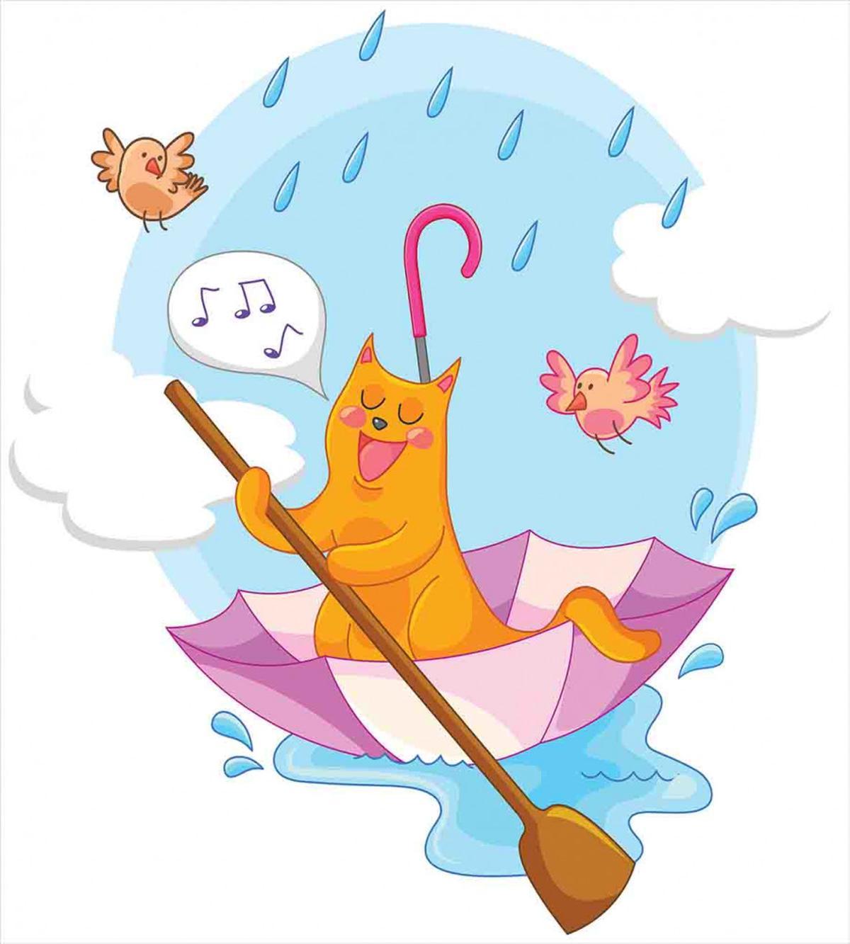 Cartoon Animal Kids Birds — Pattern