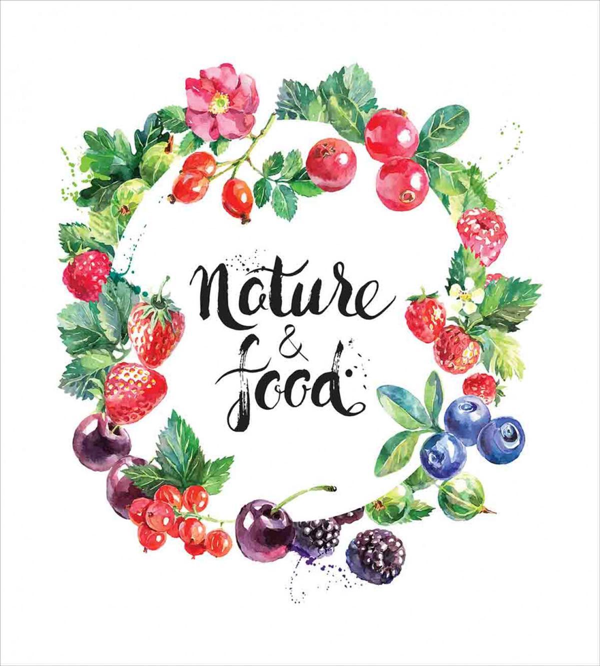 Watercolor Style Berries — Pattern