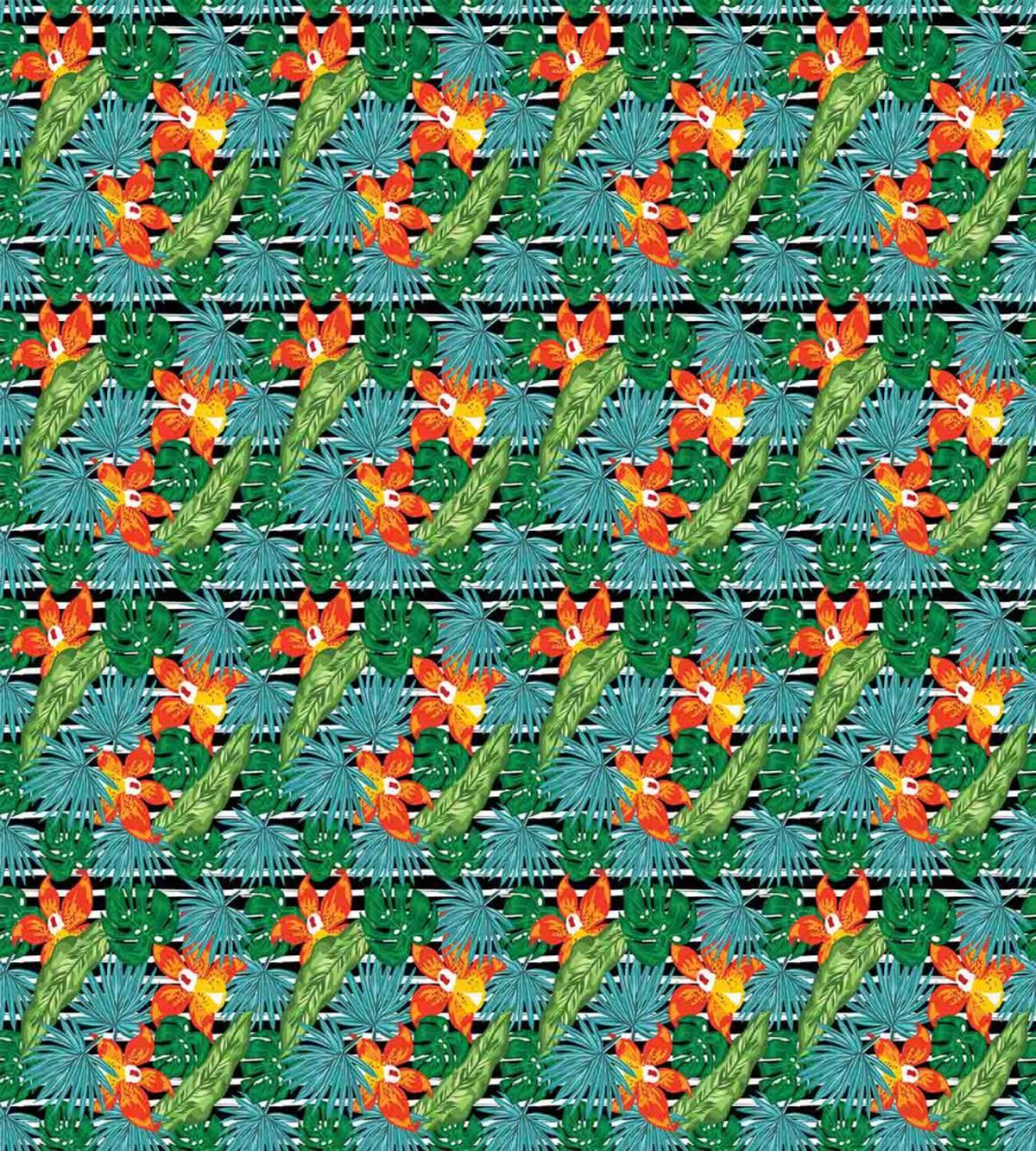 Heliconia Flowers and Palms — Pattern