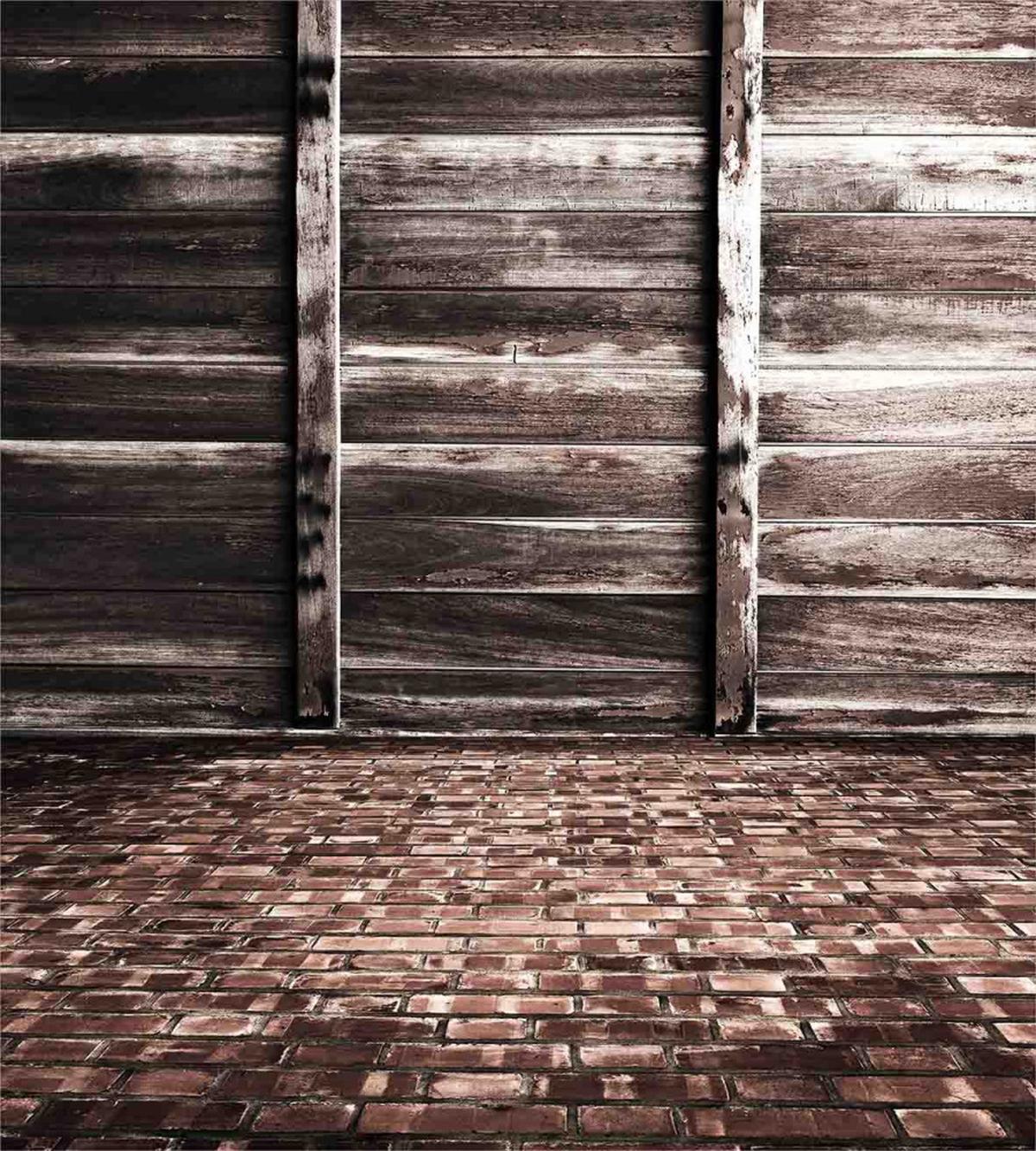 Brick Floor Wooden Wall — Pattern