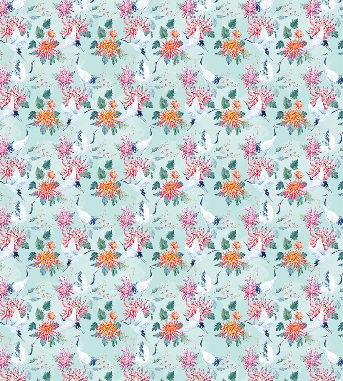 Cranes and Flowers Motif — Pattern