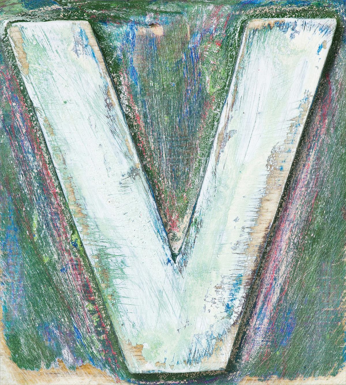 Wooden Alphabet V Art — Pattern