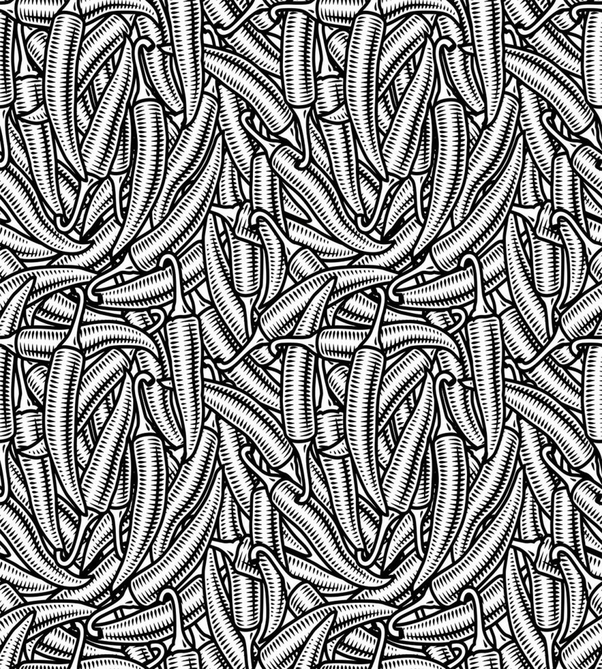 Abstract Modern Chili Peppers — Pattern
