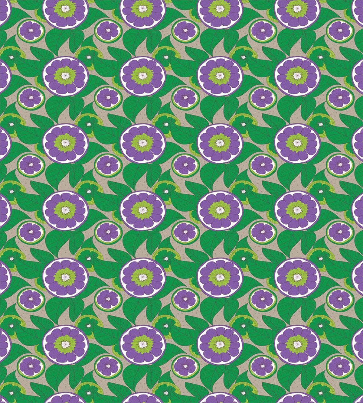 Hand Drawing Fruits Leaves — Pattern