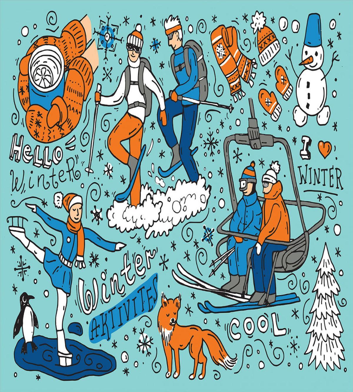 People Winter Activities — Pattern