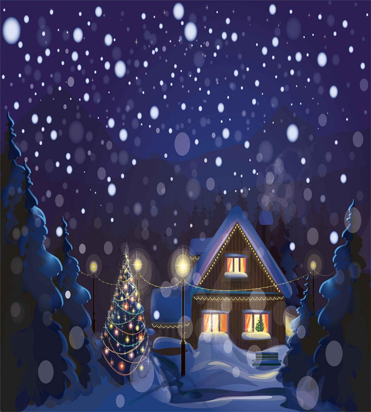 Winter Night House — Pattern