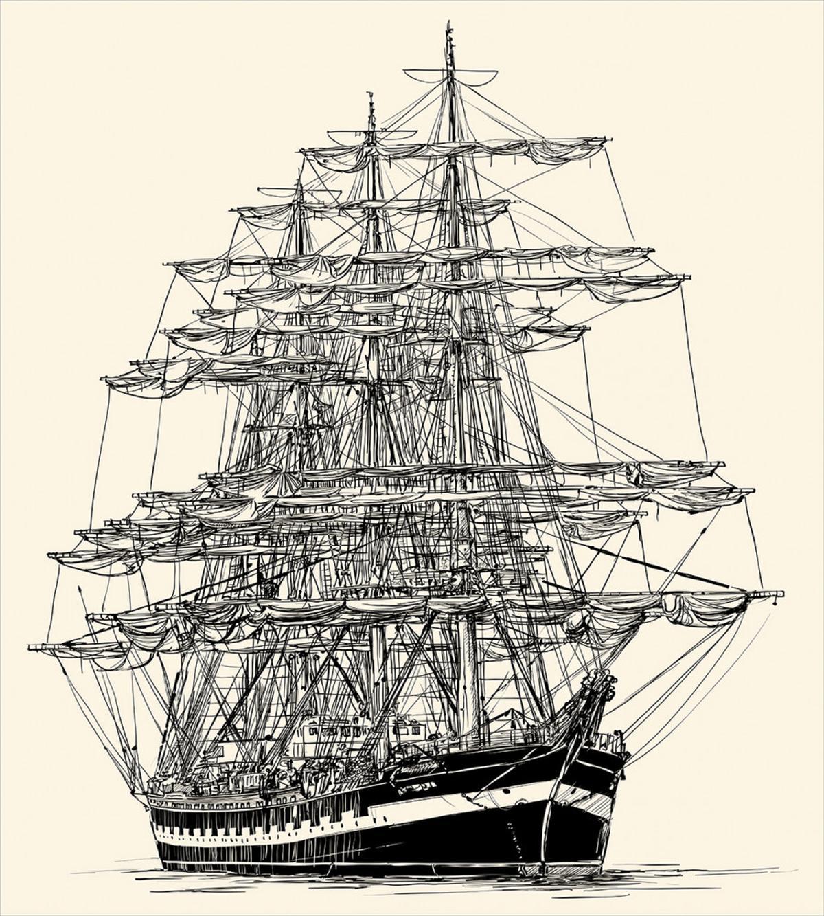 Sail Boat Vintage — Pattern