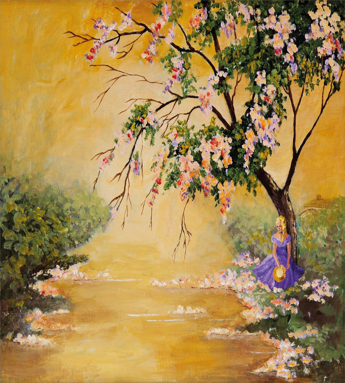 Girl near River Tree — Pattern