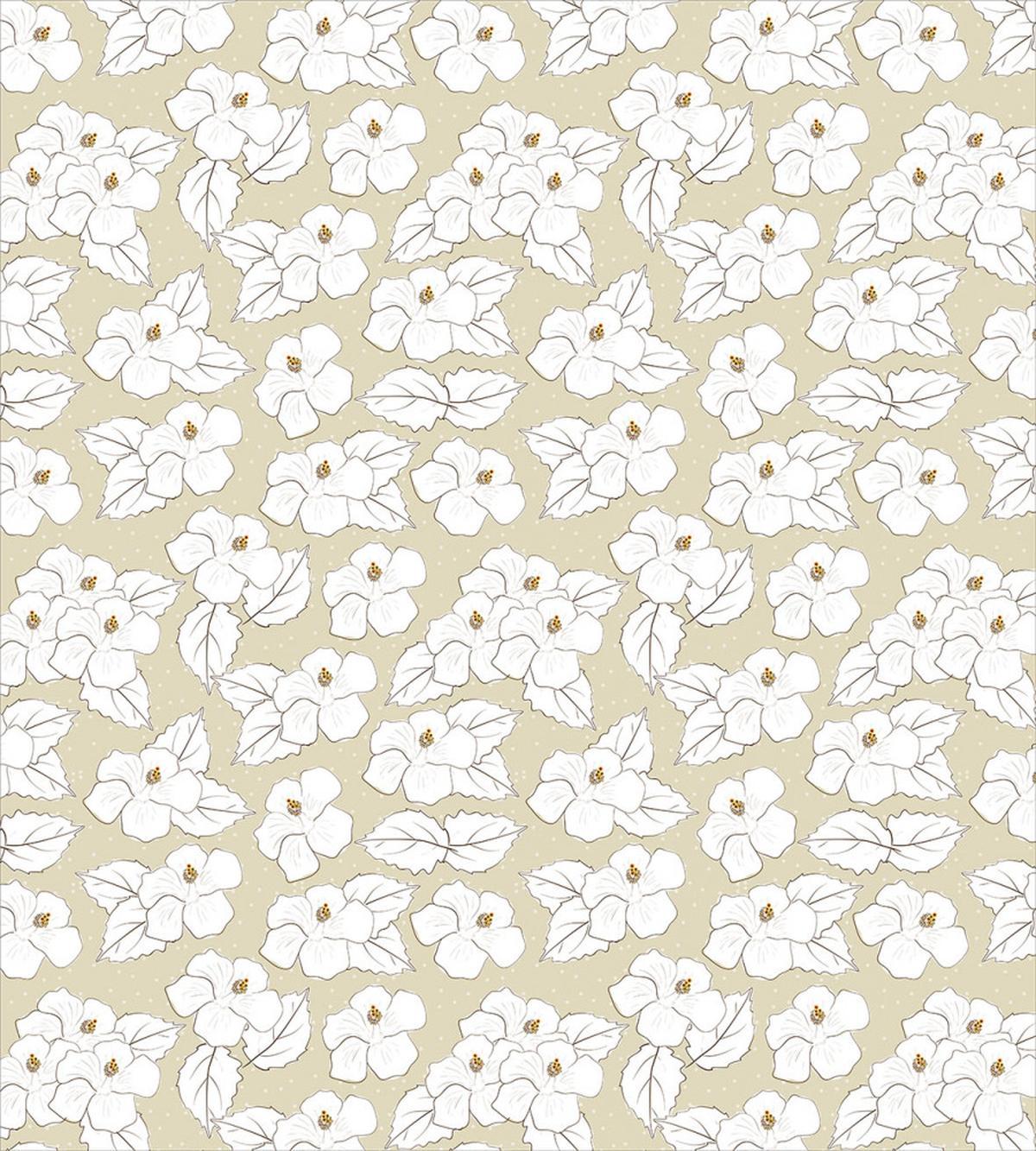 Hibiscus Drawings Polka Dots — Pattern