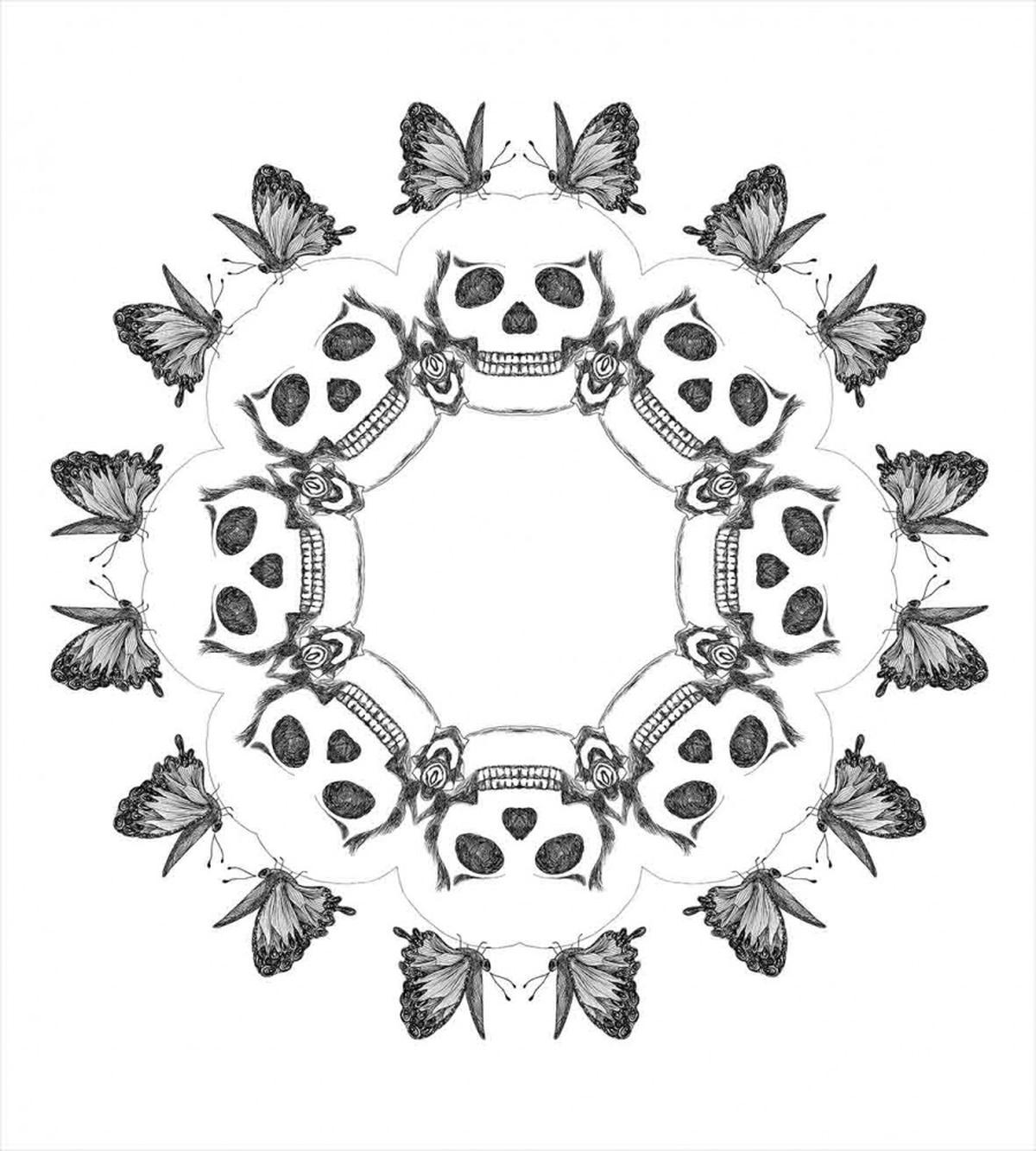 Gothic Skulls Butterfly — Pattern