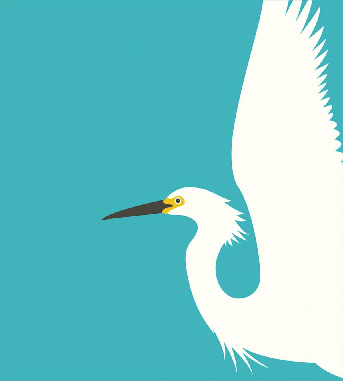 Side Drawn Heron Bird — Pattern