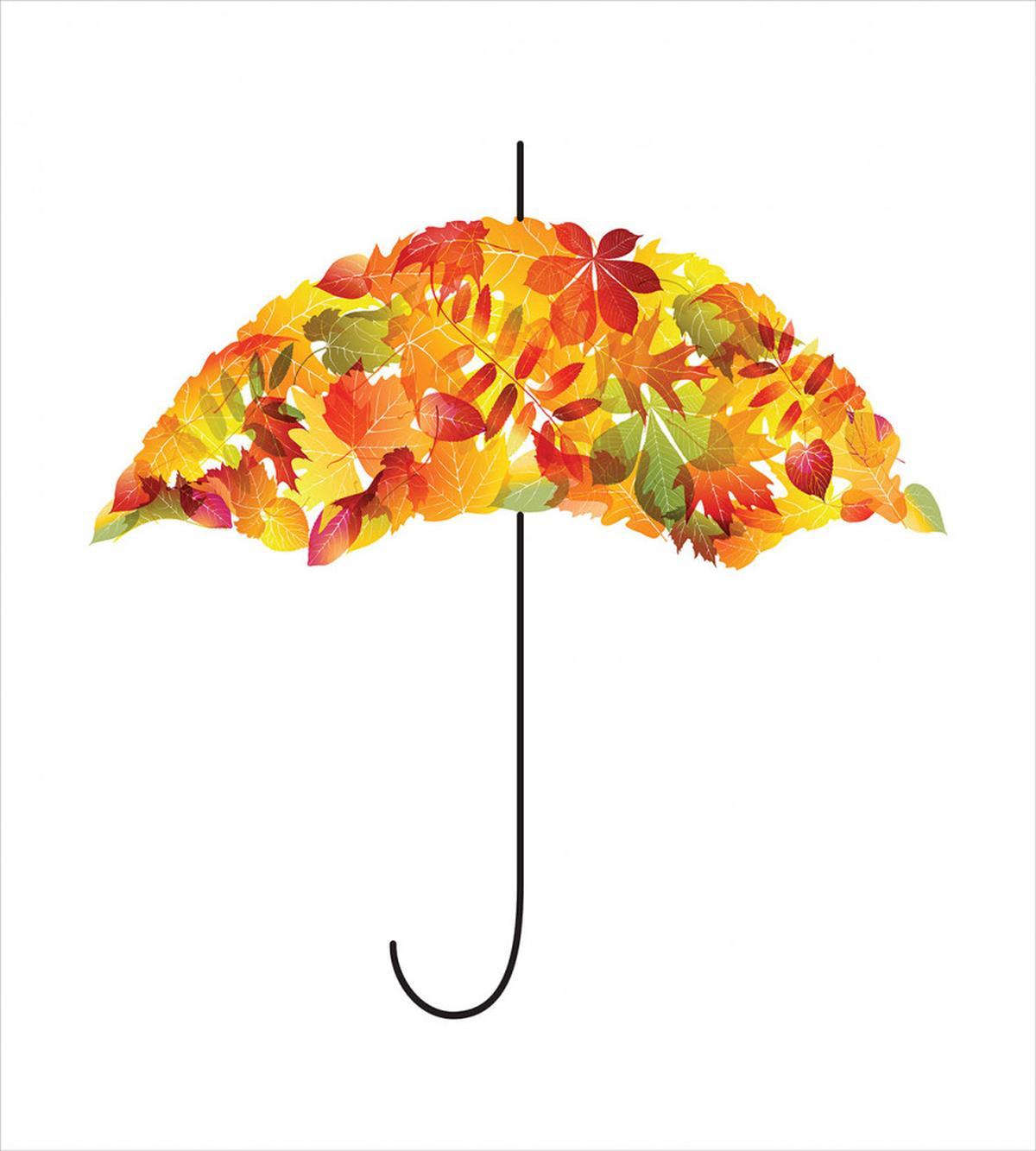 Abstract Umbrella Fall Leaves — Pattern