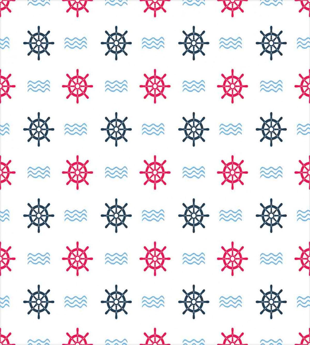 Ship Helm Waves Retro — Pattern