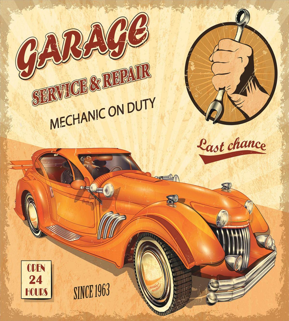 Engine and Mechanic Sign — Pattern