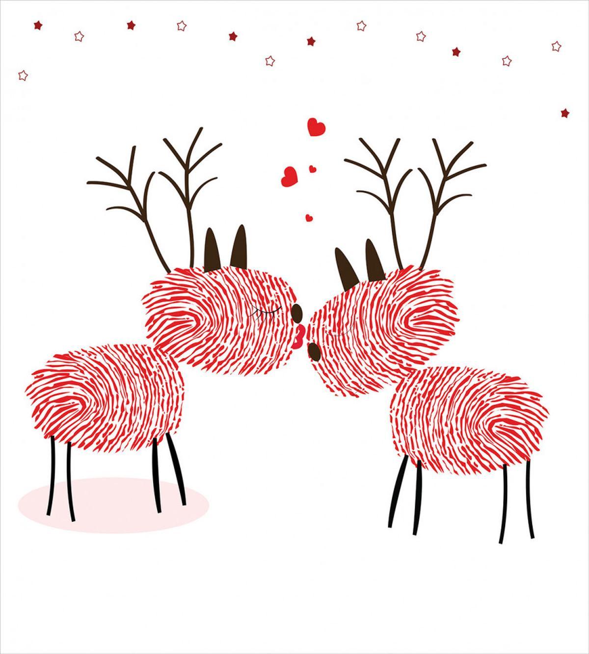 Reindeer with Finger Prints — Pattern