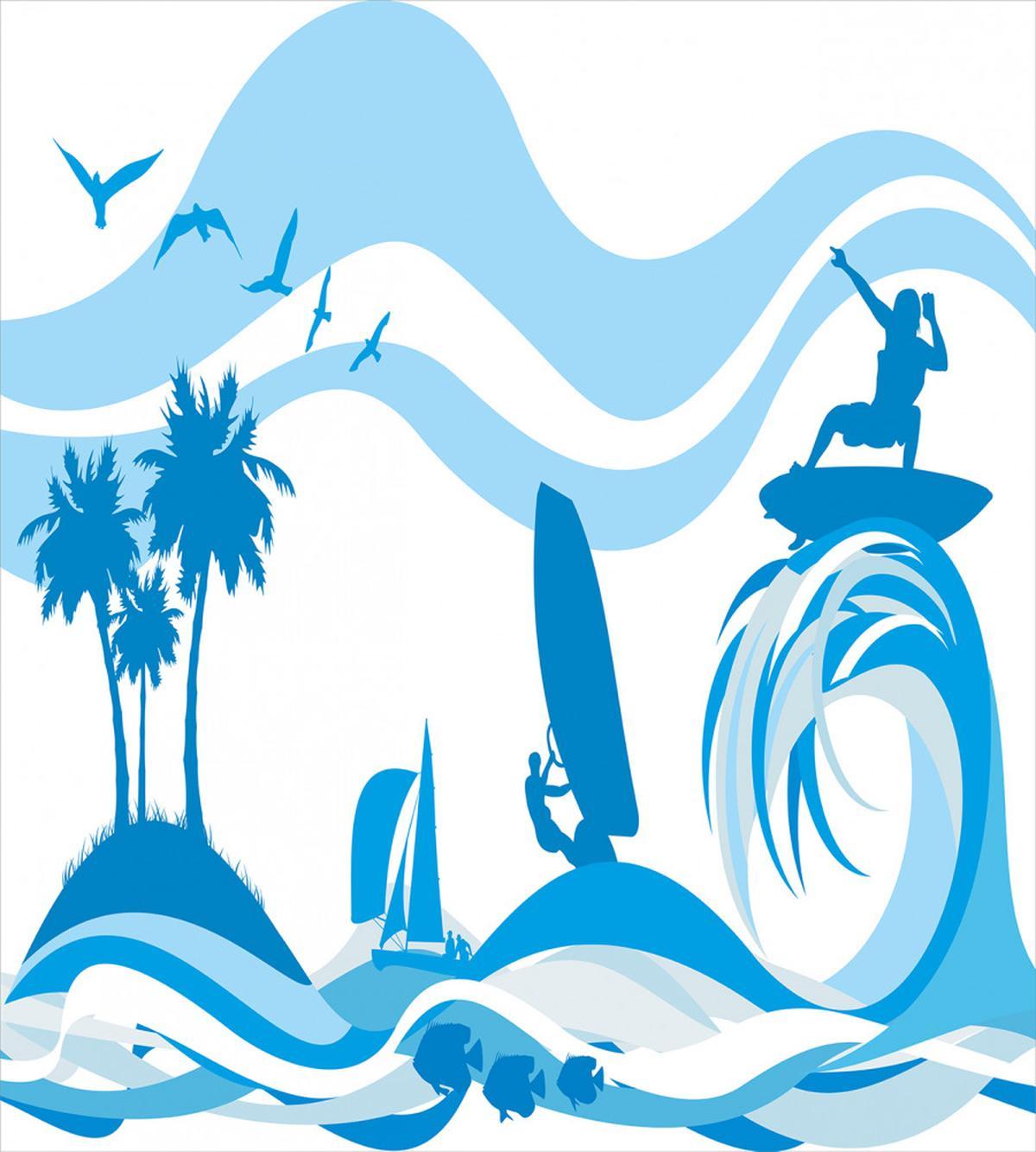 Surfer Waves Summertime — Pattern