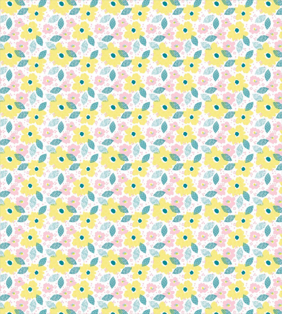Pastel Spring Flowers Leaves — Pattern
