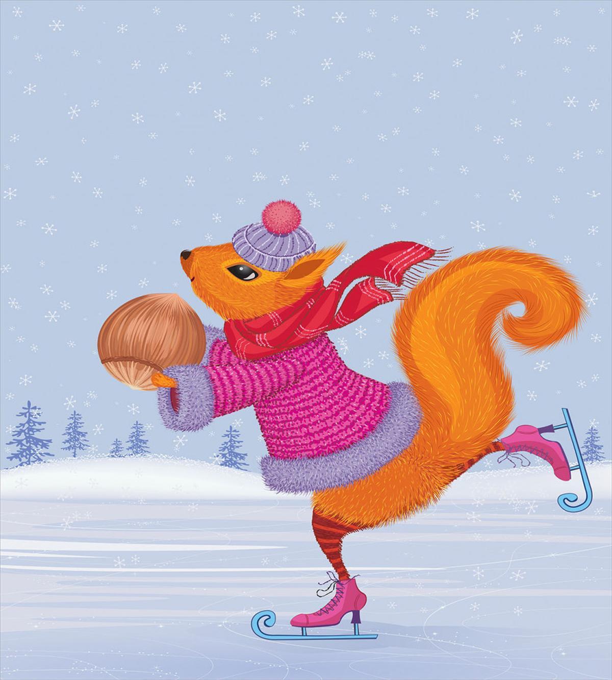 Skating Animal with a Nut — Pattern