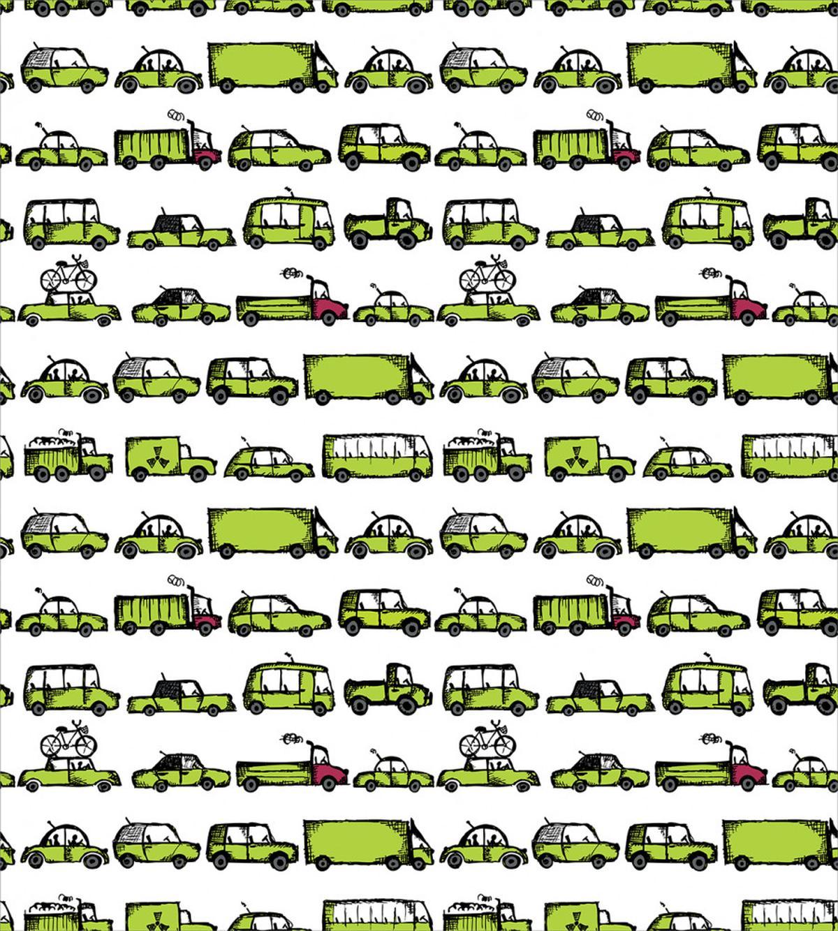 Sedans Bus Traveling Theme — Pattern