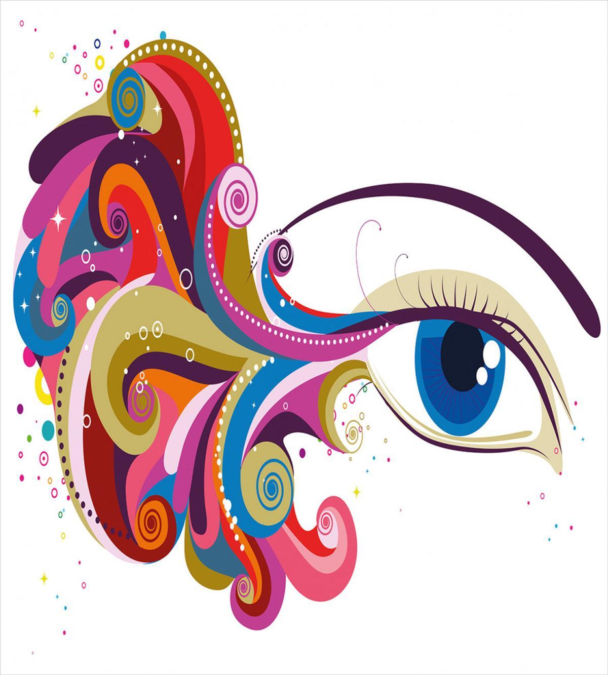 Woman's Eye Colorful Art — Pattern