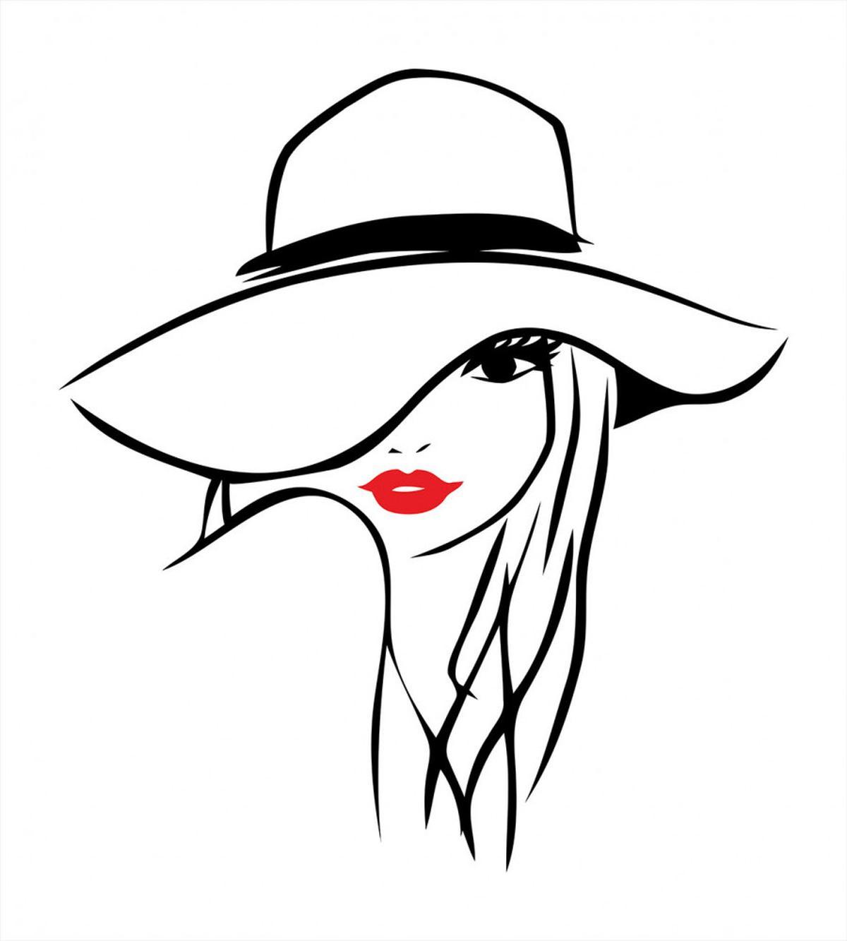 Girl Wearing a Big Floppy Hat — Pattern