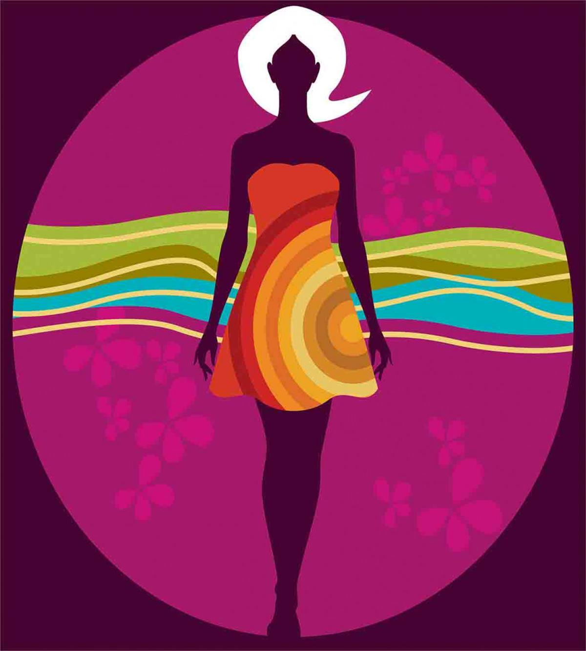 Woman in Abstract Dress — Pattern