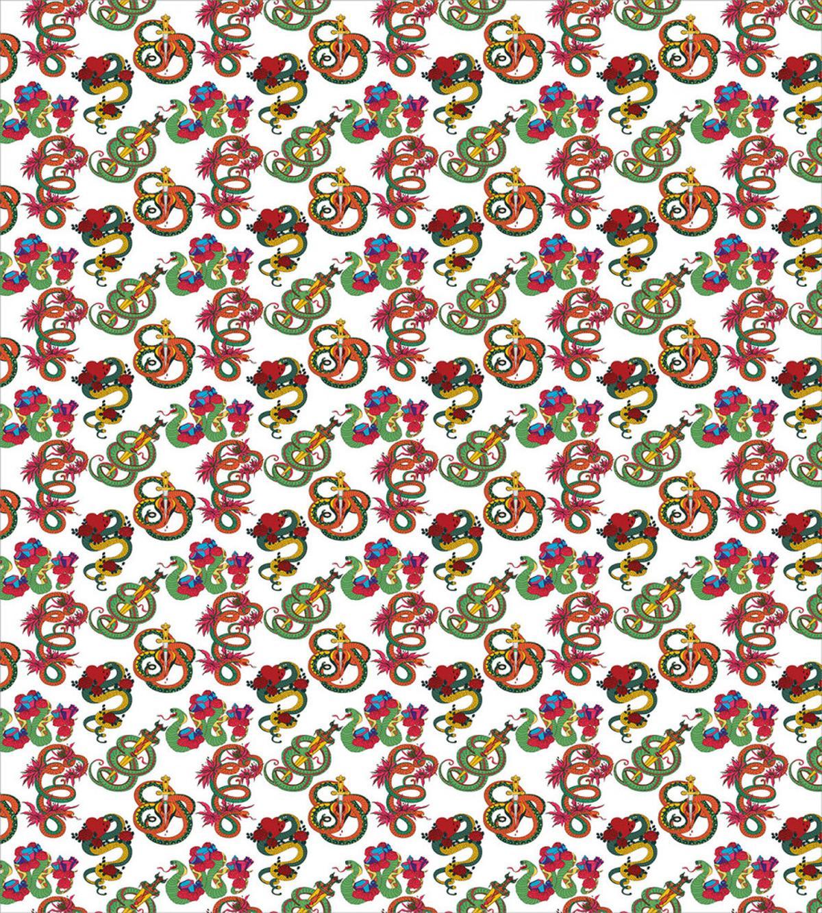 Flowers and Snakes Ornaments — Pattern