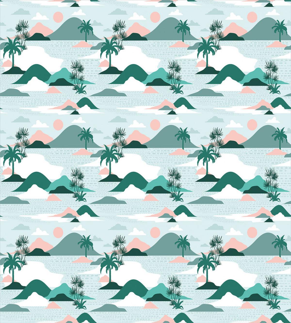 Paper Cut Style Beach Art — Pattern