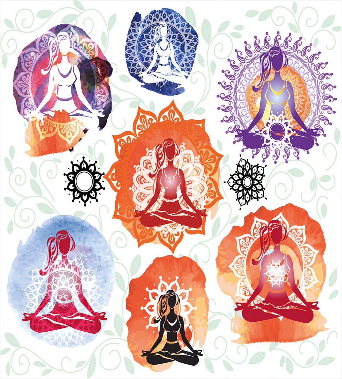 Women Meditating Lotus — Pattern