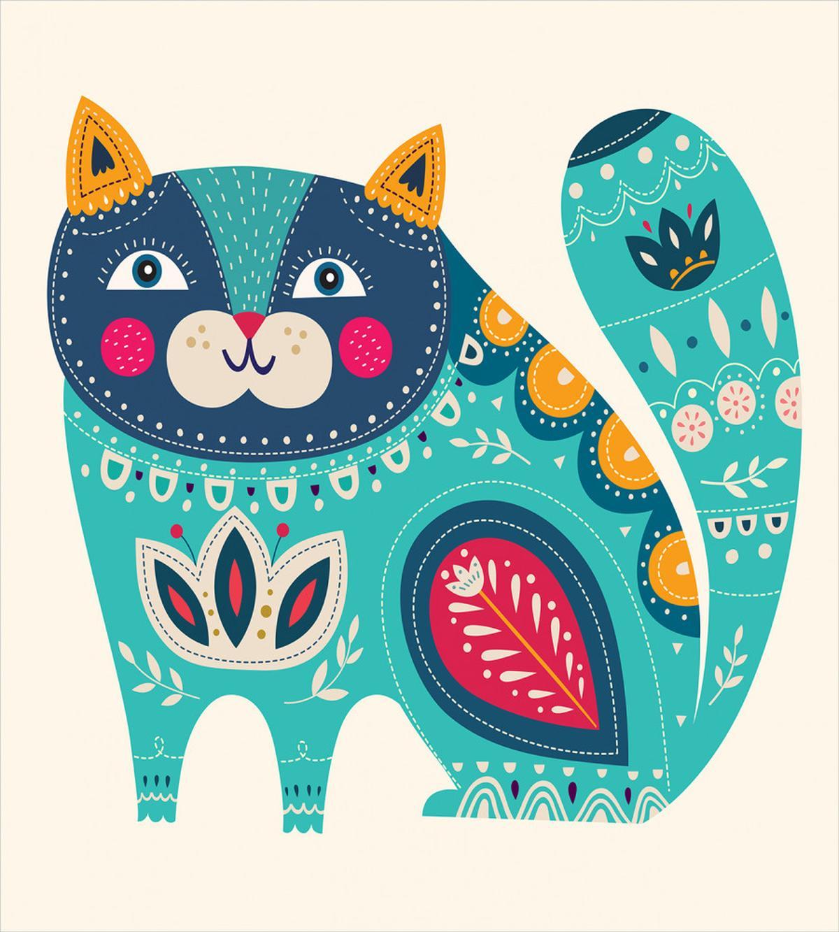 Paisley Style Cat Kitten — Pattern