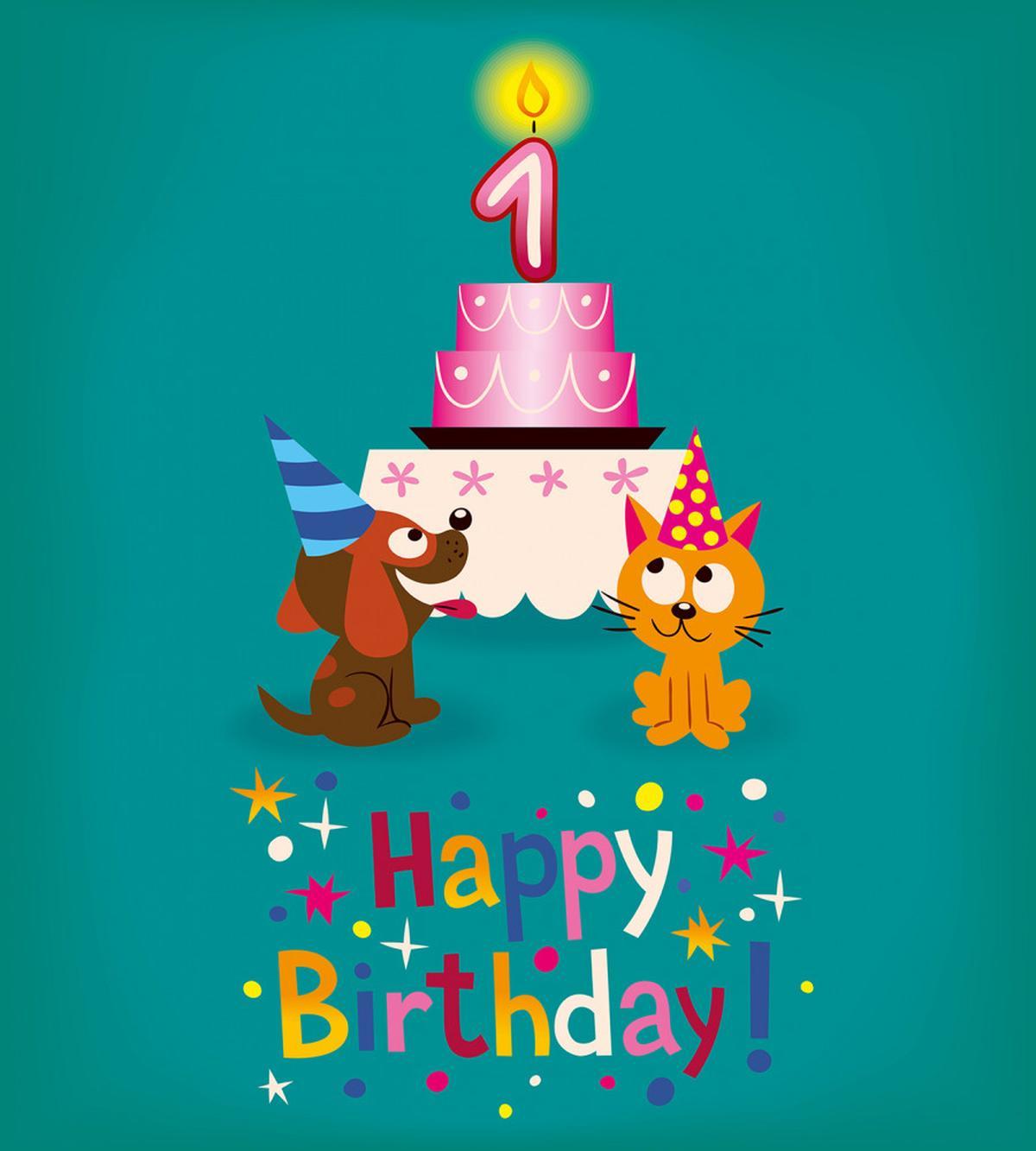 Birthday Party Cat Dog — Pattern
