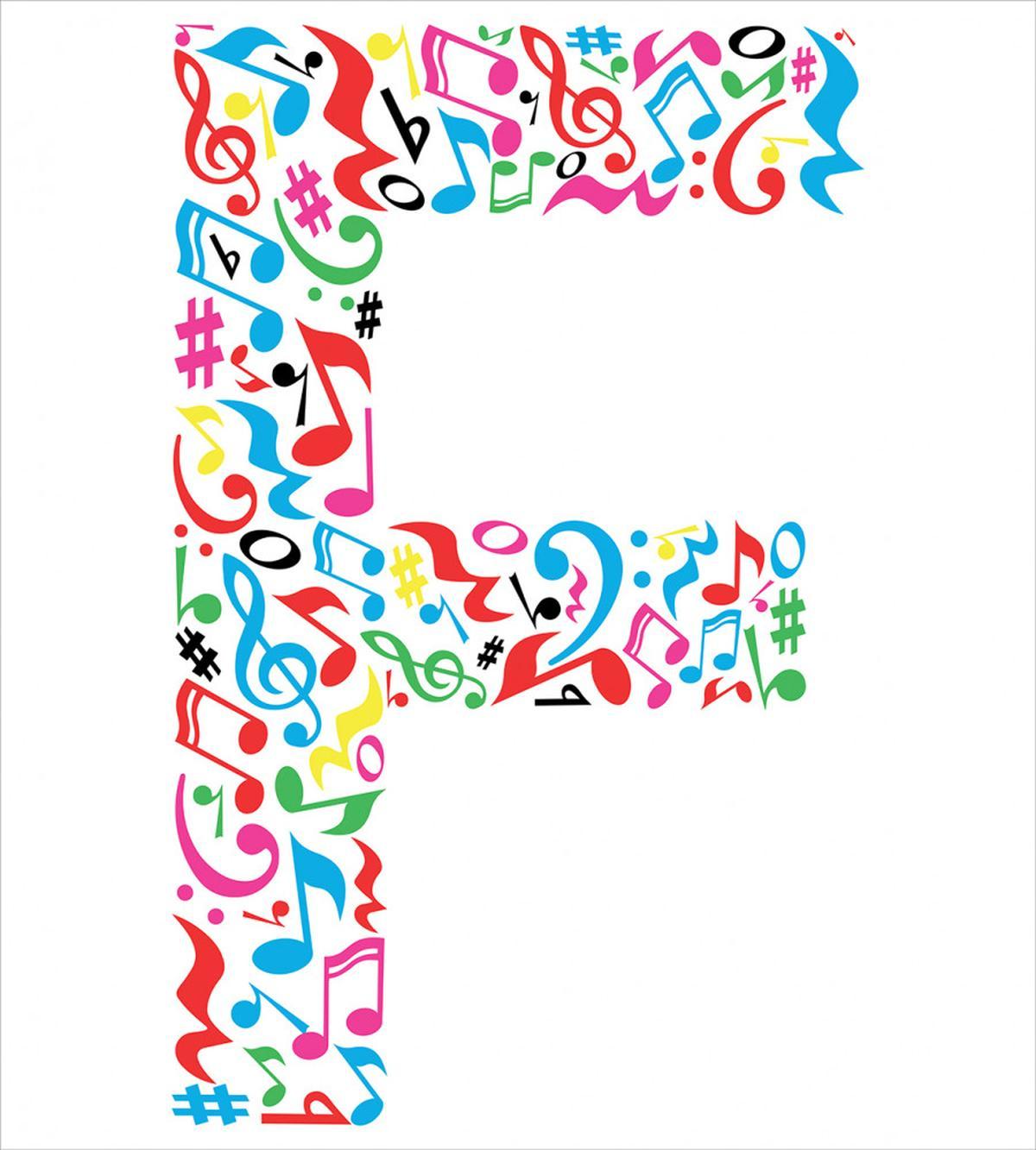 Music Notes Capital F — Pattern