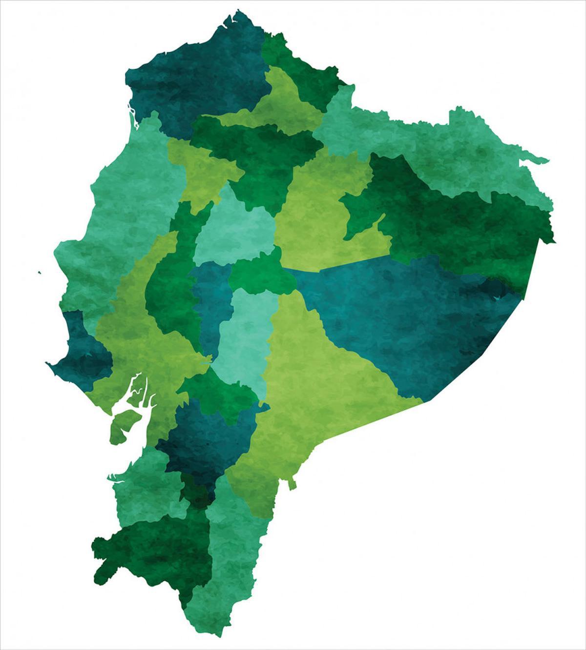 Green Tones Political Map — Pattern