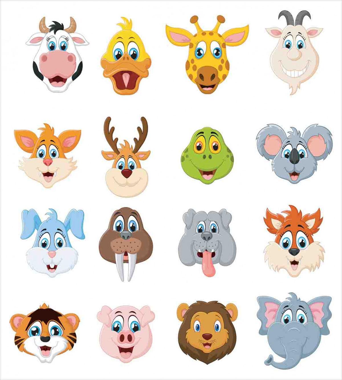 Comic Koala Fox Faces — Pattern