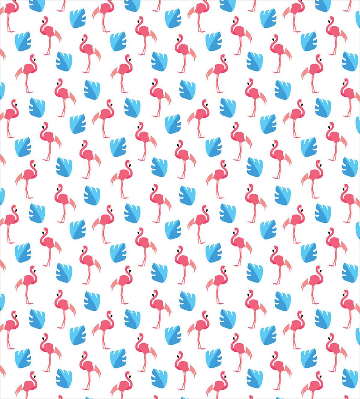 Flamingo Birds Palm Leaves — Pattern