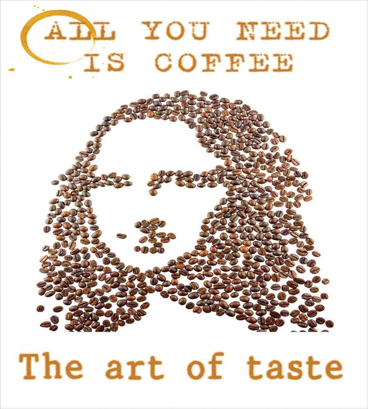 Coffee Beans with the Words — Pattern