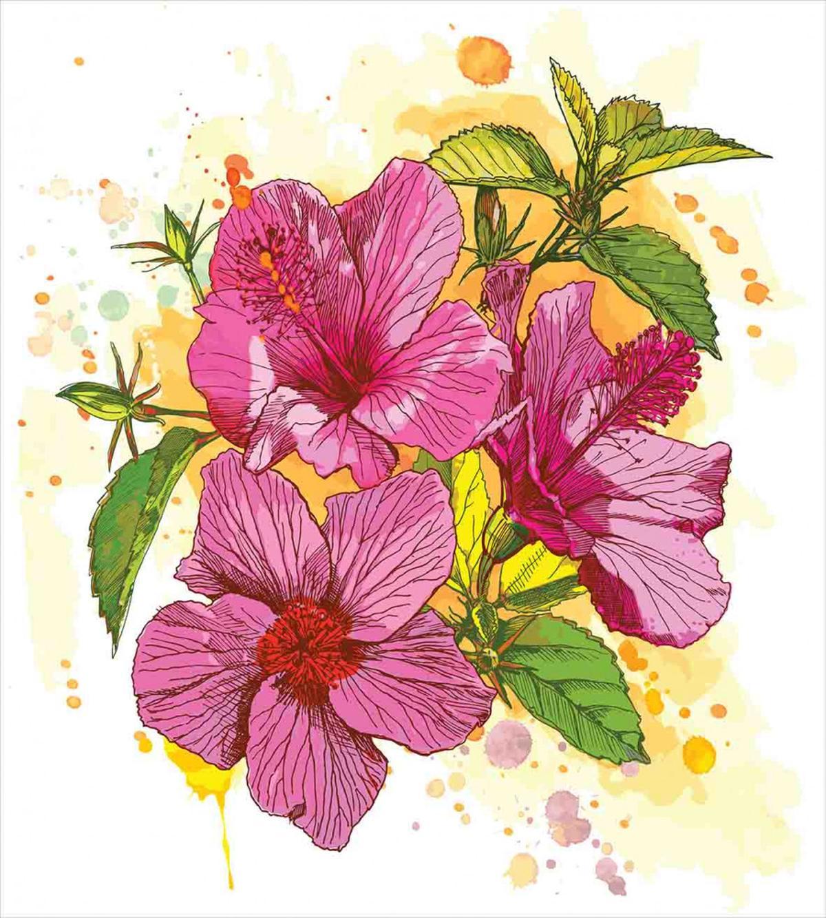 Vibrant Hibiscus Flower — Pattern