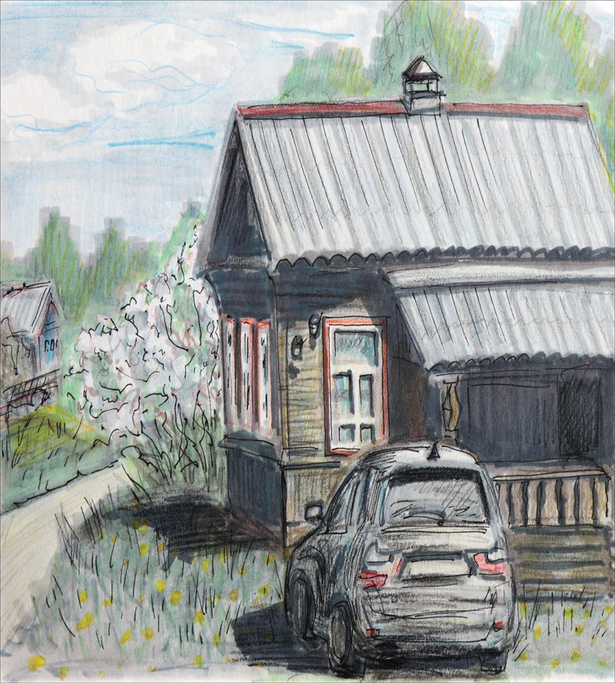 Parked Car Village House — Pattern