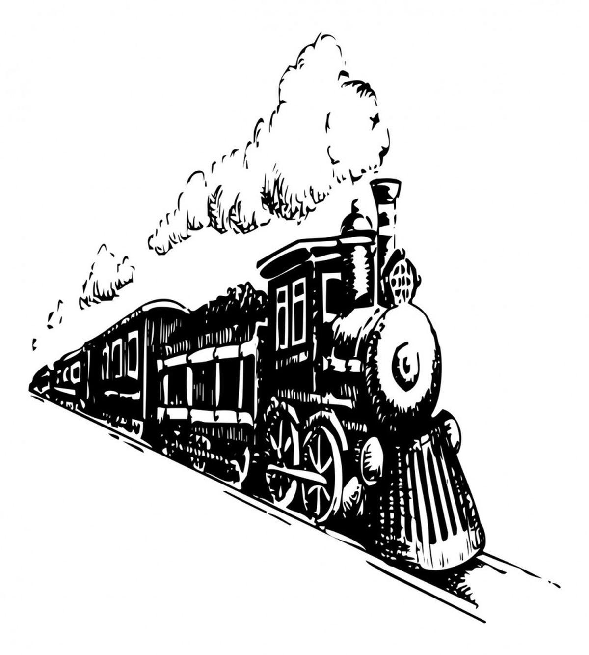 Retro Steam Locomotive — Pattern
