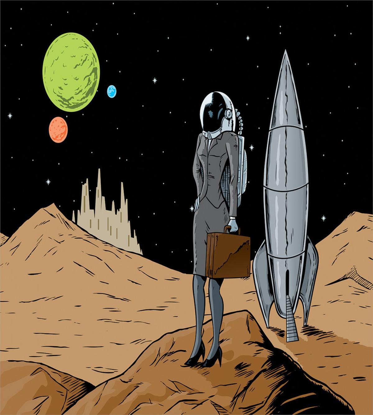 Space Bussiness Woman — Pattern