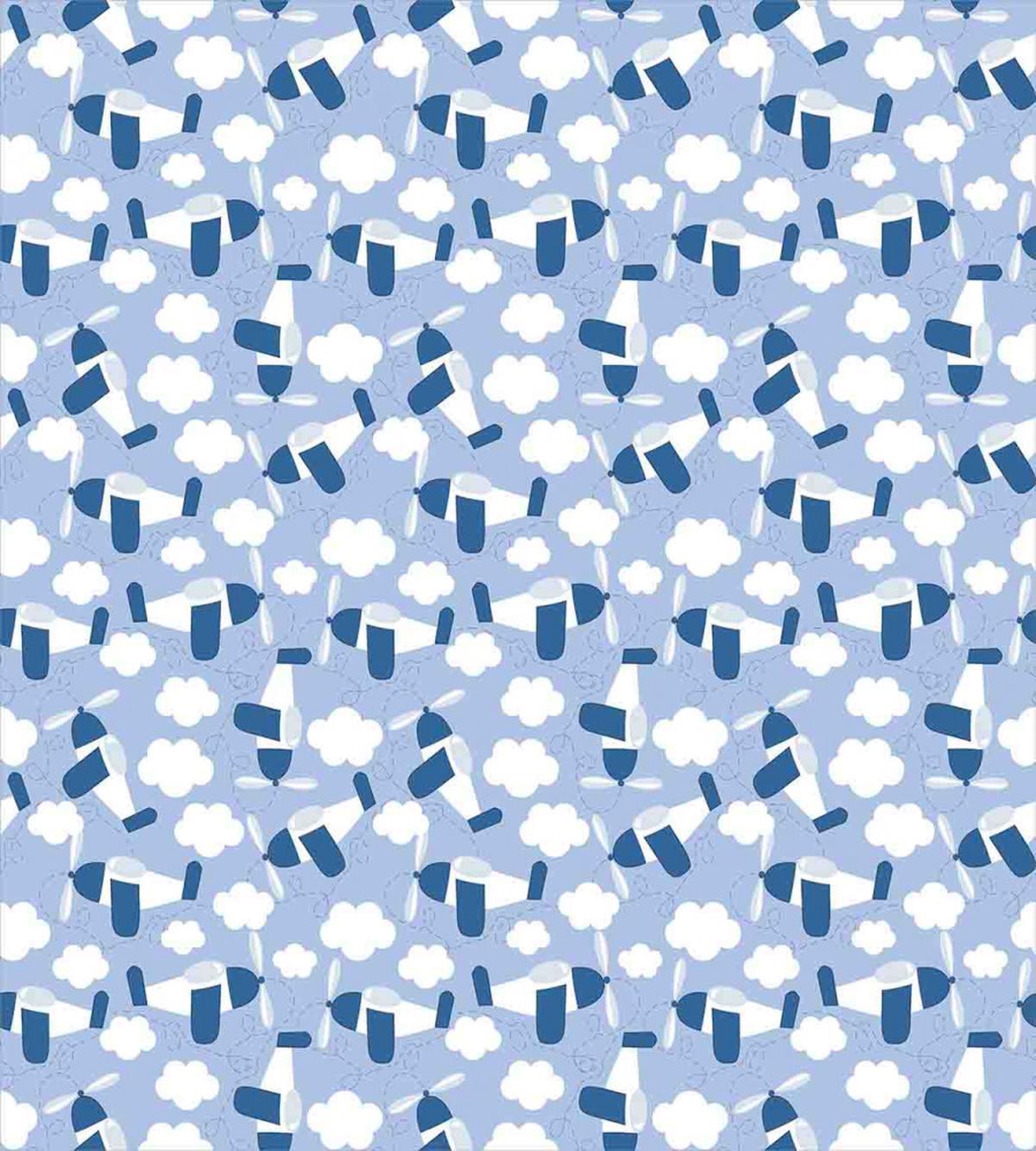 Retro Planes Clouds — Pattern