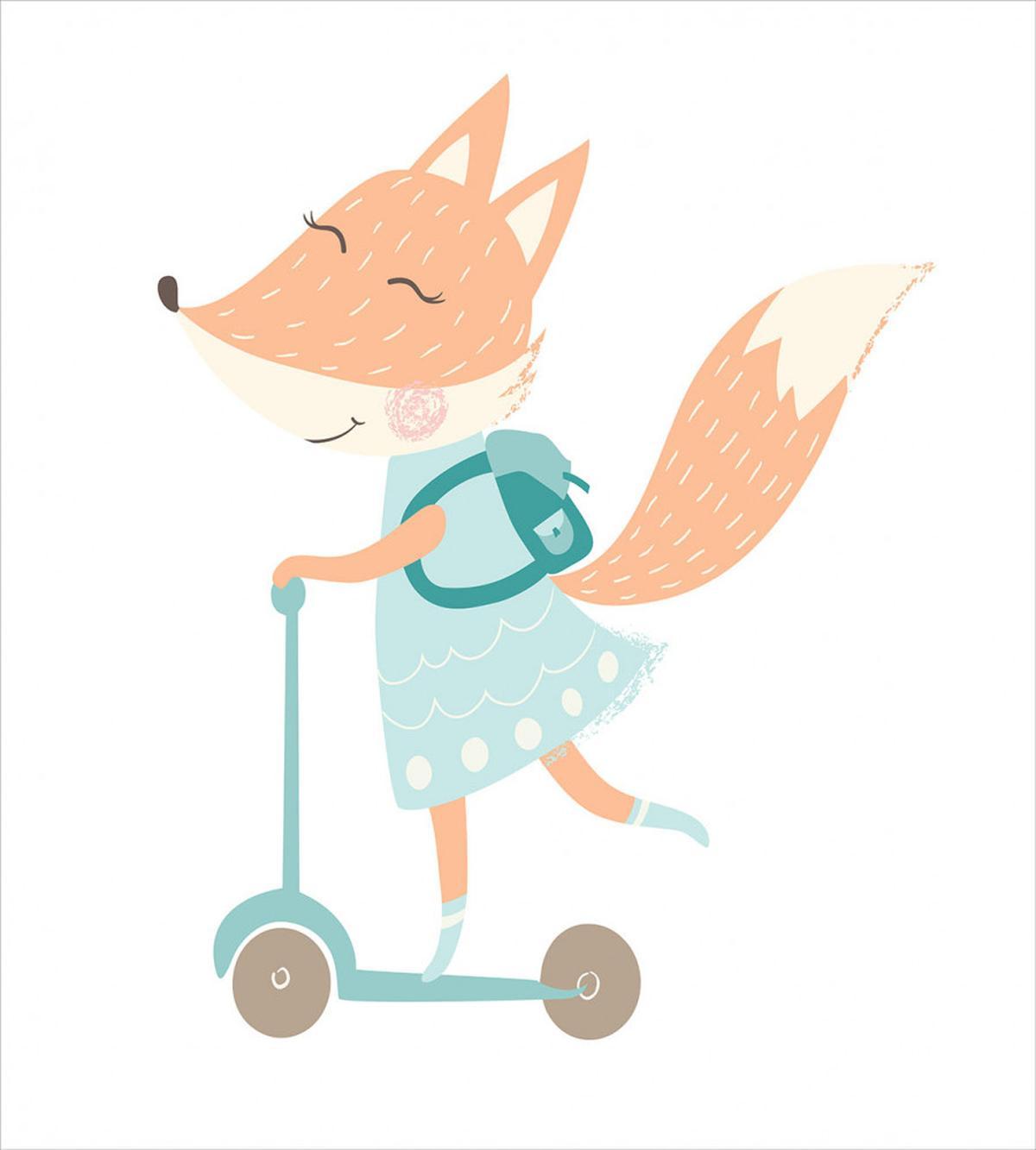 Happy Animal and Bag on Scooter — Pattern