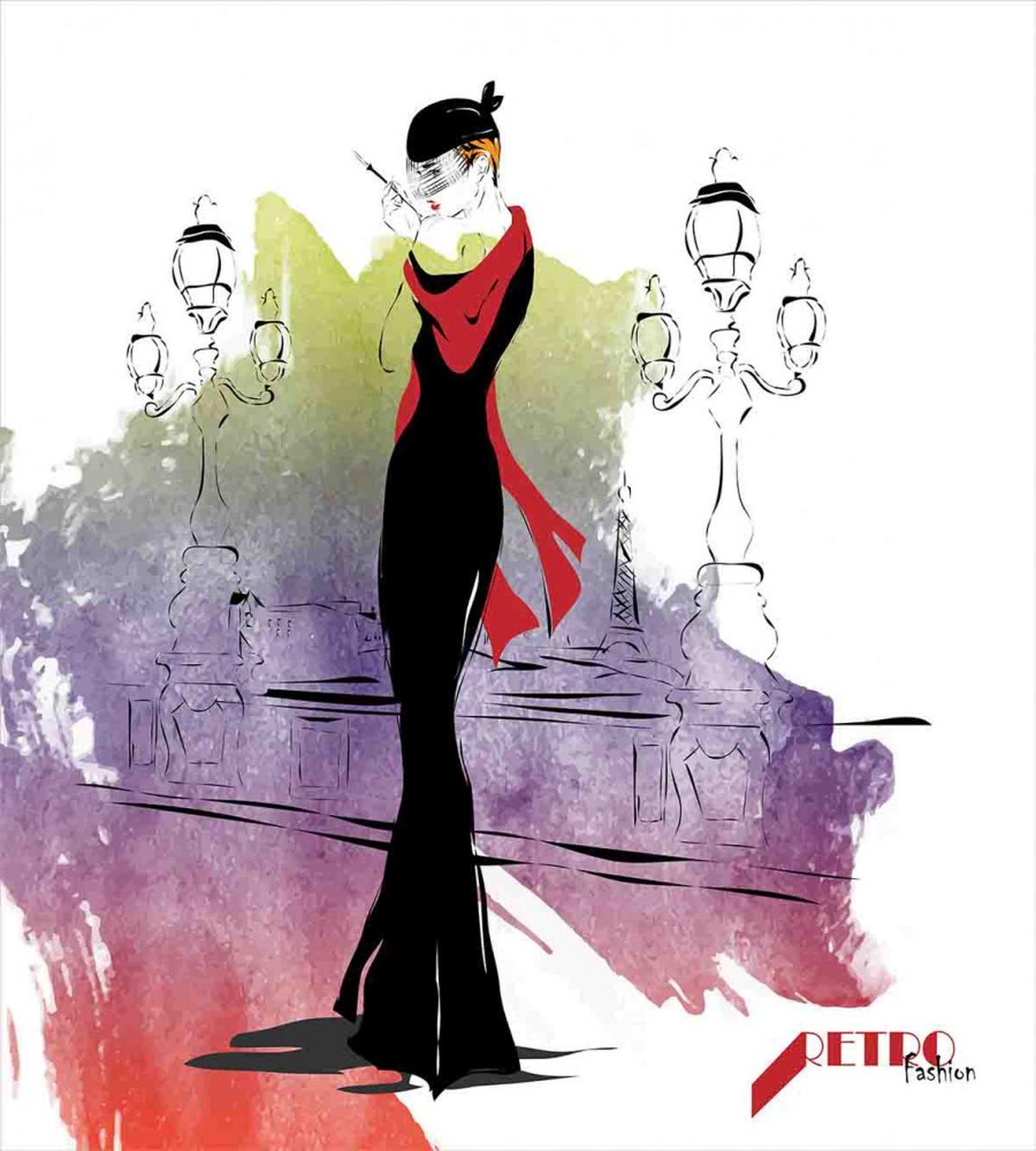 Fashion Lady on Street — Pattern